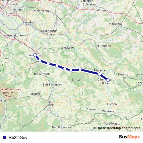 Rb32-Sev bus Line Map