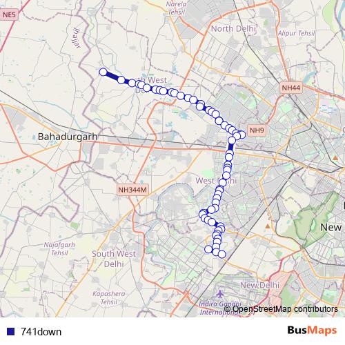 741down bus Line Map