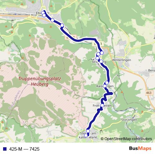 425-M bus Line Map