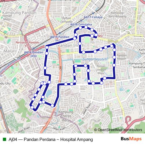 Aj04 bus Line Map