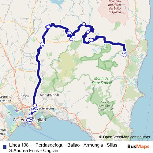 Linea 108 bus Line Map