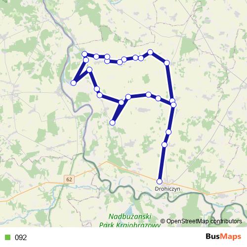 092 bus Line Map