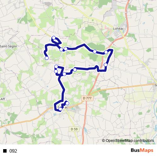092 bus Line Map