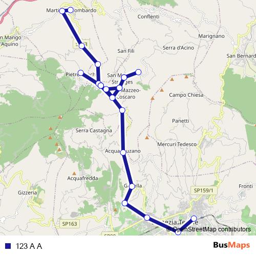 123 A A bus Line Map