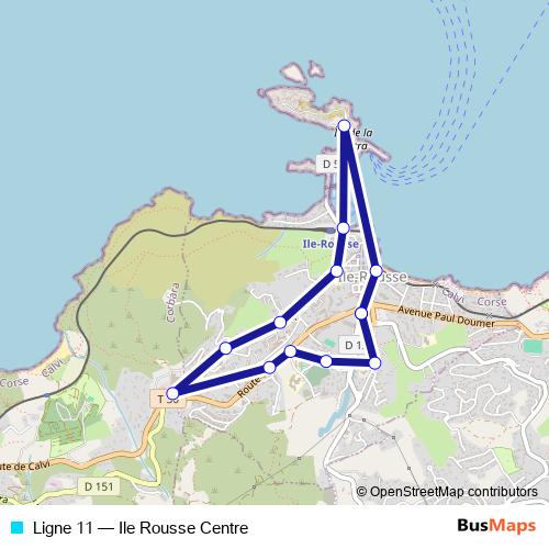 Ligne 11 bus Line Map