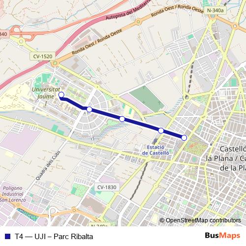 T4 bus Line Map