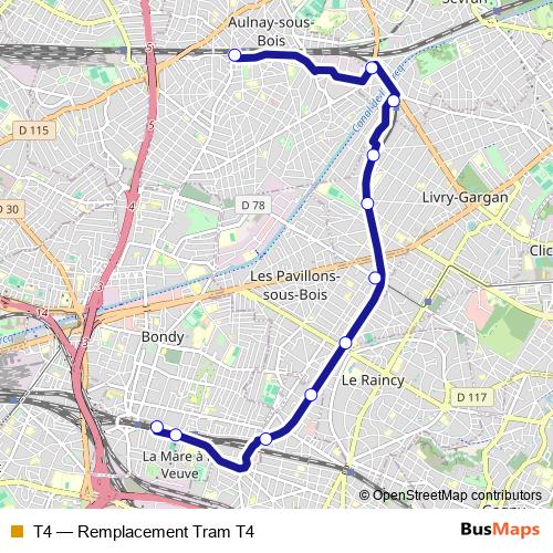 T4 bus Line Map