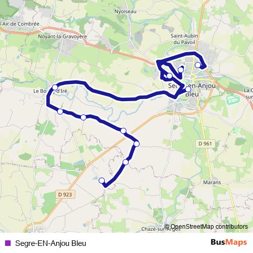 Segre-EN-Anjou Bleu bus Line Map
