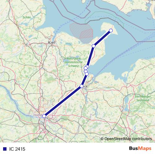 IC 2415 rail Line Map