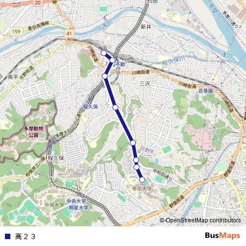高２３ bus Line Map