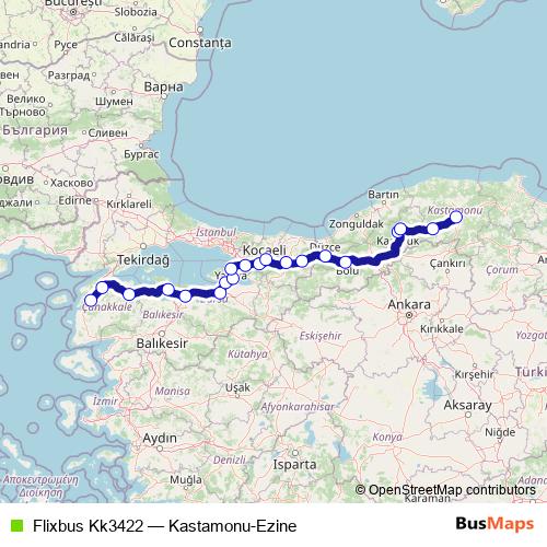 Flixbus Kk3422 bus Line Map
