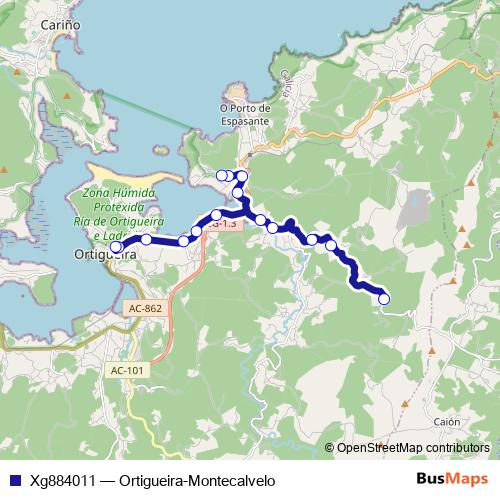 Xg884011 bus Line Map