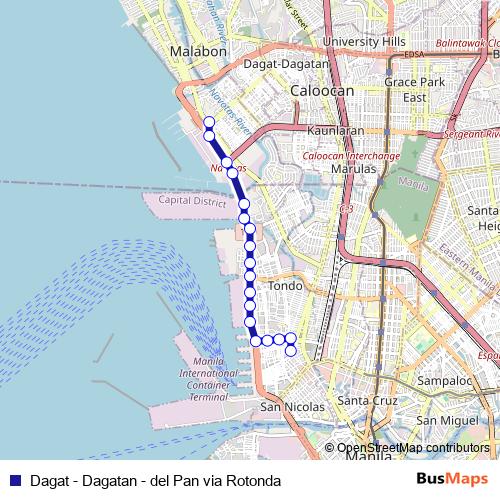 Dagat - Dagatan - del Pan via Rotonda bus Line Map