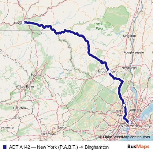 ADT A142 bus Line Map