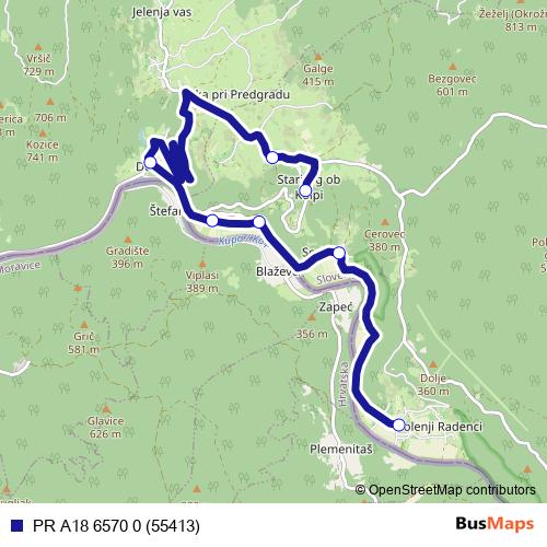 PR A18 6570 0 (55413) bus Line Map