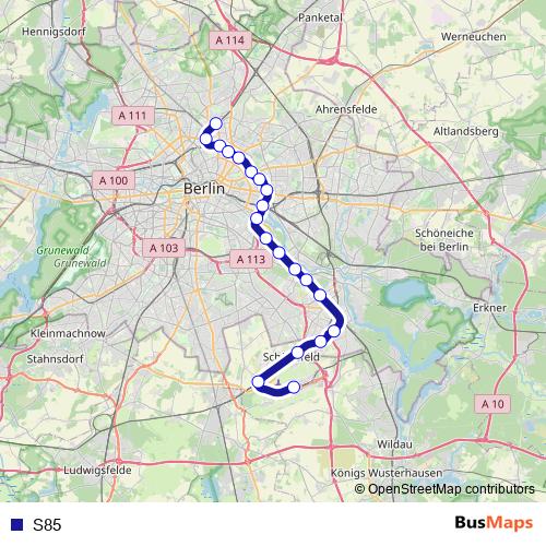S85 rail Line Map