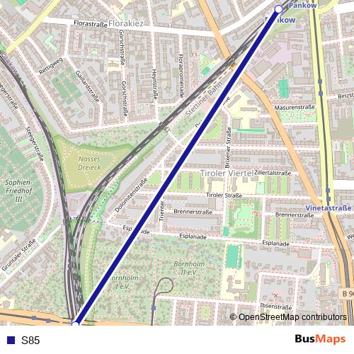 S85 rail Line Map