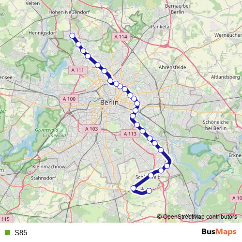 S85 rail Line Map