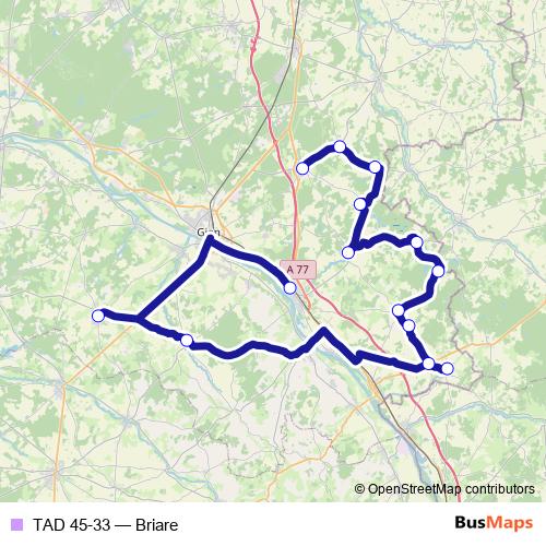 TAD 45-33 bus Line Map