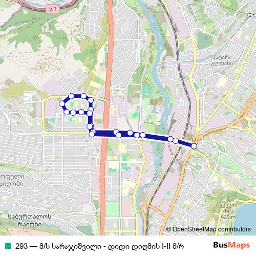 293 bus Line Map