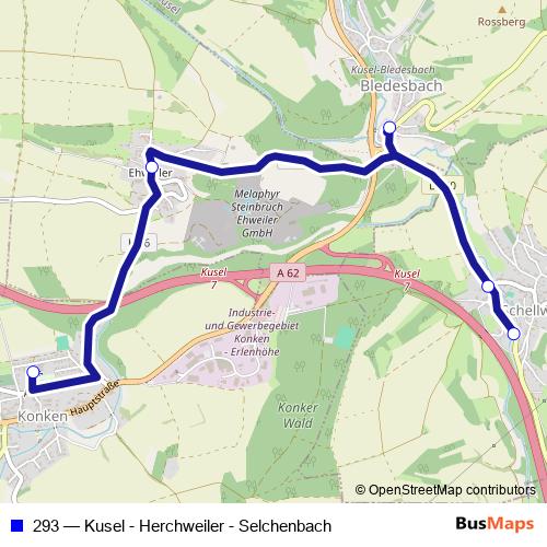 293 bus Line Map