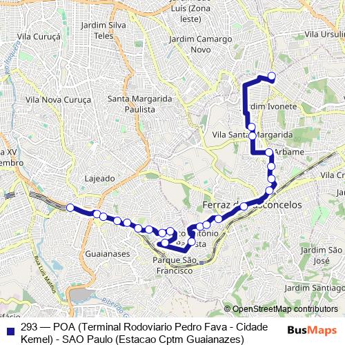 293 bus Line Map