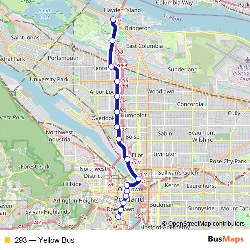 293 bus Line Map