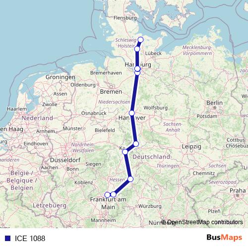ICE 1088 rail Line Map