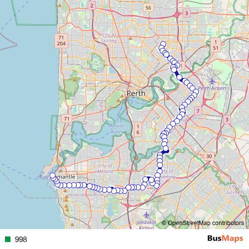 998 bus Line Map