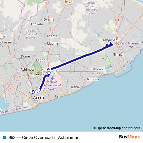 998 bus Line Map