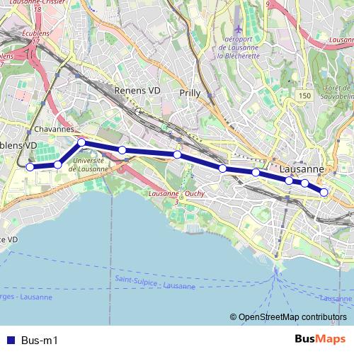 Bus-m1 bus Line Map