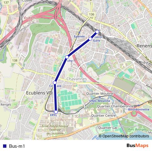 Bus-m1 bus Line Map