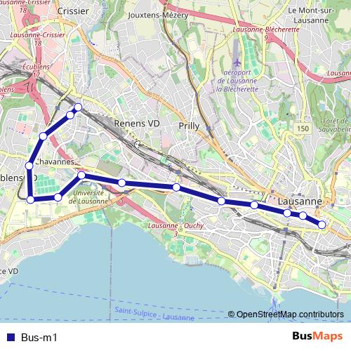 Bus-m1 bus Line Map
