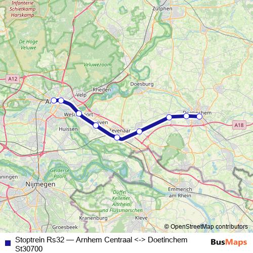 Stoptrein Rs32 rail Line Map