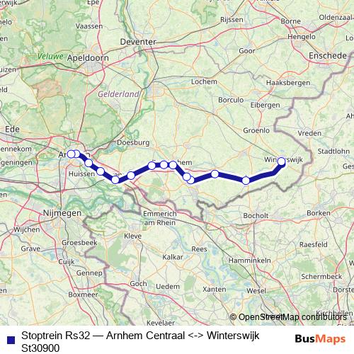 Stoptrein Rs32 rail Line Map