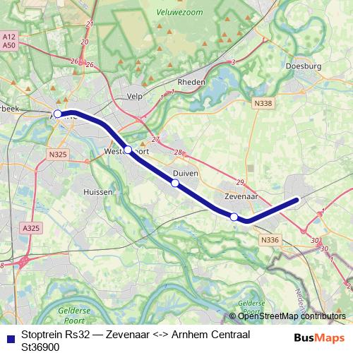 Stoptrein Rs32 rail Line Map