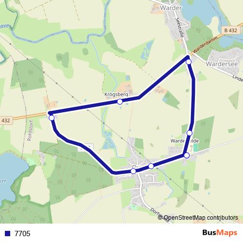 7705 bus Line Map