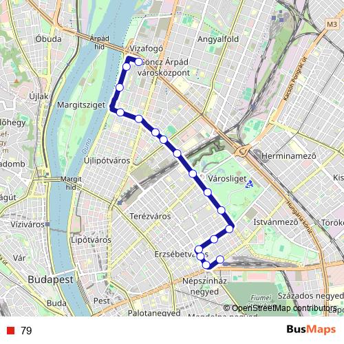 79 trolleybus Line Map