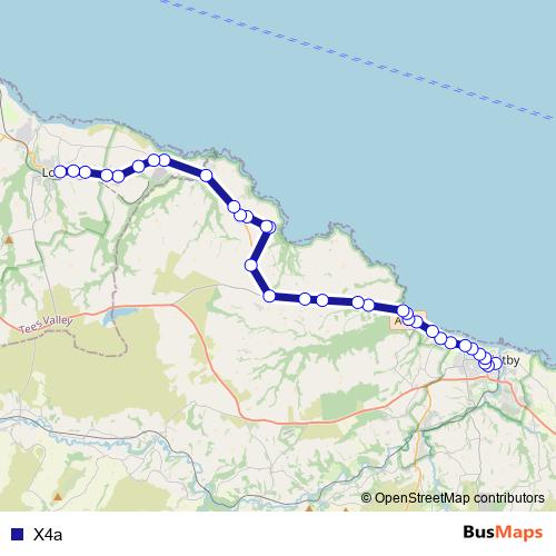 X4a bus Line Map