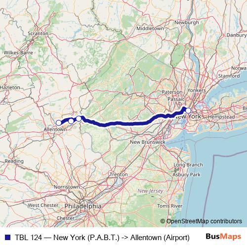 TBL 124 bus Line Map