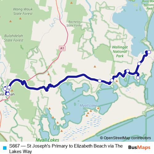 S667 bus Line Map
