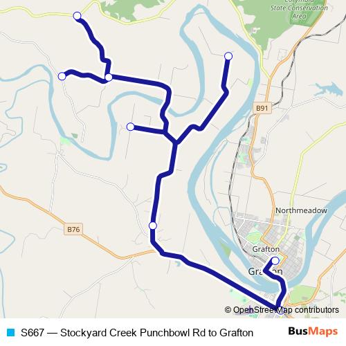S667 bus Line Map