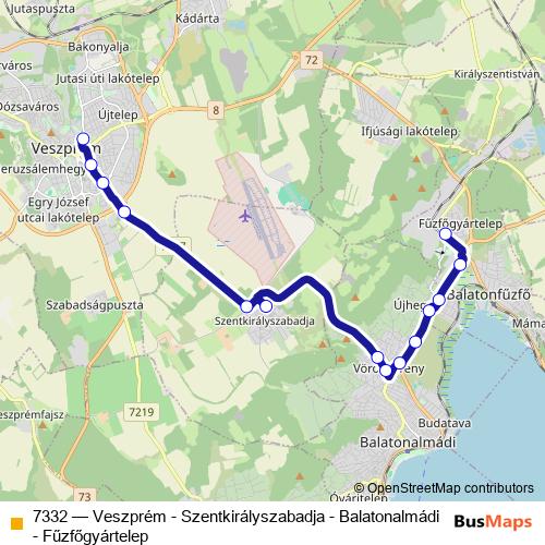 7332 bus Line Map