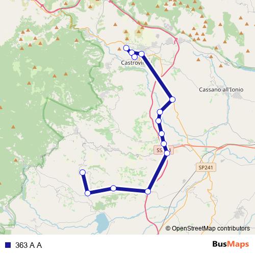 363 A A bus Line Map