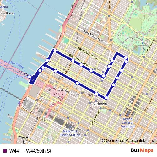 W44 bus Line Map
