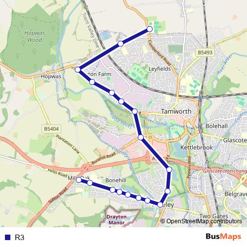 R3 bus Line Map