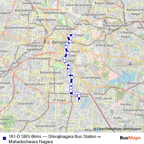 161-D SBS-Btms bus Line Map