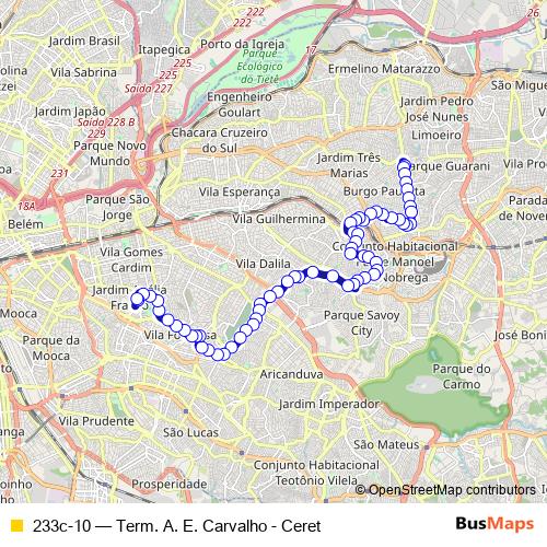 233c-10 bus Line Map