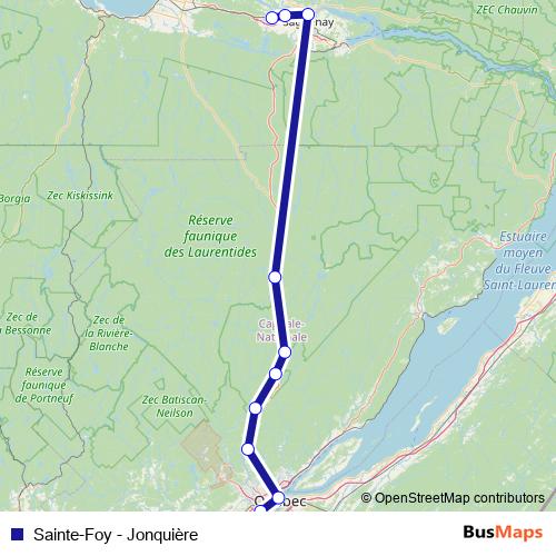 Sainte-Foy - Jonquière bus Line Map