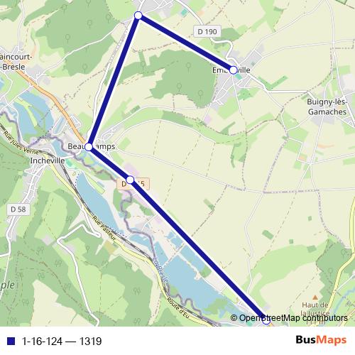 1-16-124 bus Line Map